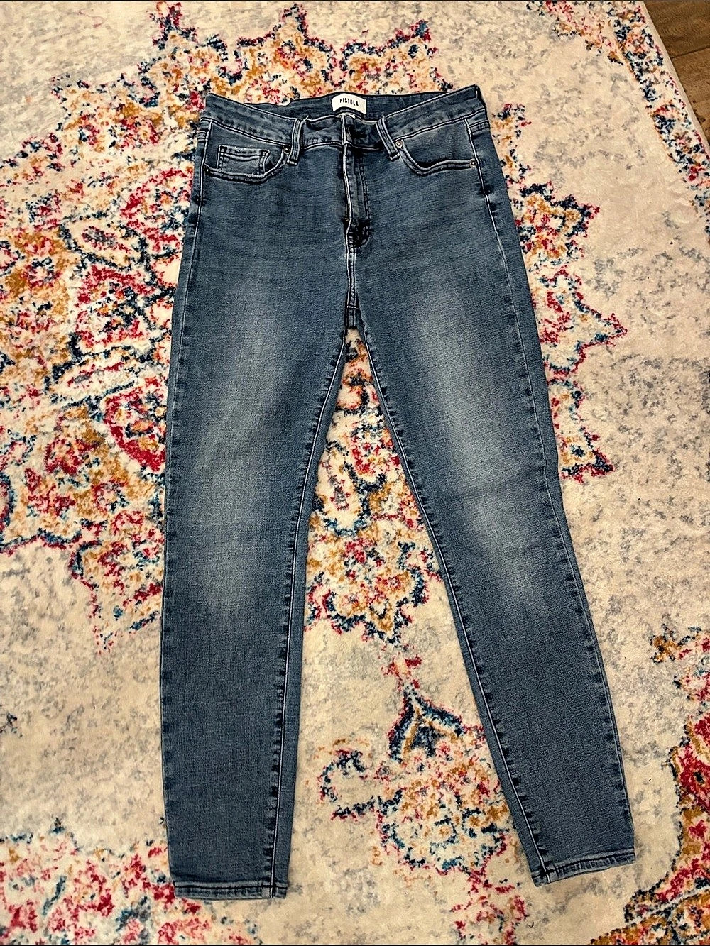 Pistola Aline High Rise Skinny Jeans Blue Waist 29